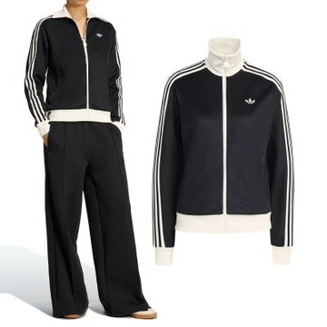Adidas ClaSSic Tt 女款 黑白色 三葉草 立領 拉鍊 夾克 外套 KD7969