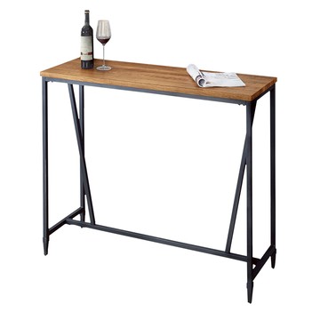 凱爾實木吧台桌-多色可選(DIY自組商品)柚木色/黑腳