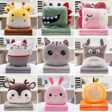 批發抱枕被子兩用靠枕折疊毯汽車內靠墊枕頭二合一空調辦公室午睡