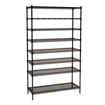 [客尊屋]粗管/沖孔/45x120x210hcm 黑武士沖孔 八層架黑武士