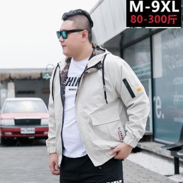 300斤工裝夾克男裝春秋冬加絨外套潮胖子肥佬休閑寬松加肥加大碼s