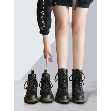 馬丁靴女2024新款小個子內增高英倫風短靴大碼小碼靴子秋冬季女鞋