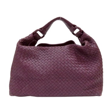 【二手名牌BRAND OFF】BOTTEGA VENETA BV 寶緹嘉 紫色 編織皮革 肩背包