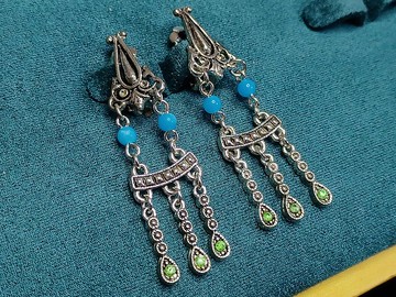 vintage jewelry  古董耳環 夾式耳環 小波西米亞