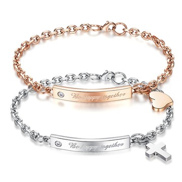 情人手鍊・快樂時光・白鋼・客製刻字｜週年紀念．送閨蜜