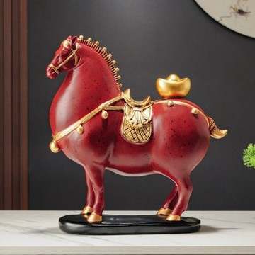 馬上有錢 唐馬擺件 吉祥物 紅色喜氣 居家 / 辦公室 開運招財 風水擺飾 店面擺設