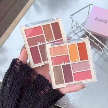 ErshiQi 韓系初秋八色眼影 大地色 霧面 珠光 細閃橘棕盤 學生平價眼影盤 ins