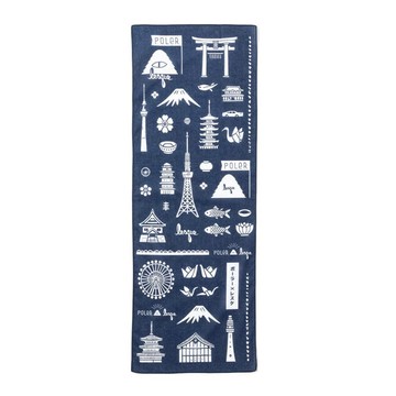 【日系風格戶外配件單一特價799】【Poler x Lesque】日本限定 Poler x Lesque TENUGUI  聯名手拭い-日式手巾 海軍藍X 白