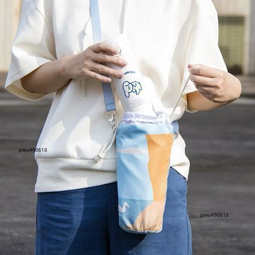 【臺灣出貨】保溫杯套斜挎手提通用大號燜燒杯保護套可愛水壺袋束口防水水杯袋