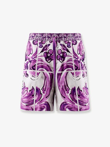 Cotton shorts with Maiolica print - DOLCE & GABBANA - gender_Woman