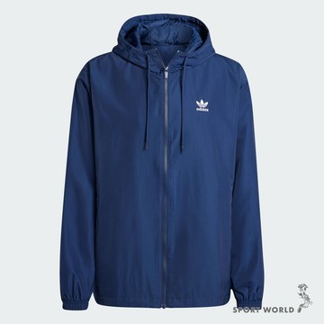 Adidas 男裝 連帽外套 拉鍊口袋 藍【運動世界】IR9858