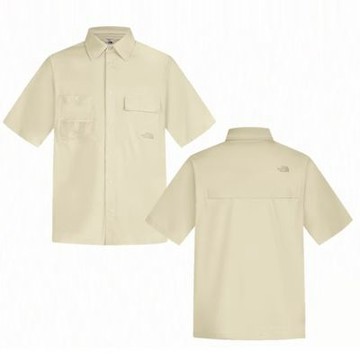 The North Face 北臉 短袖上衣 男 襯衫 防潑水 M SS WOVEN SHIRT 卡其 NF0A8G05DOM