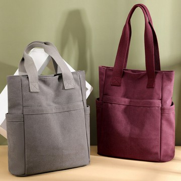 【喜挖】女包歐美復古帆布包女百搭包女手提休閒托特布包大容量單肩包