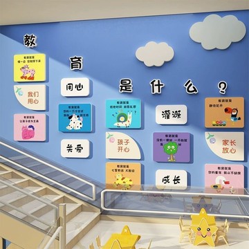 【含稅/免運】 幼兒園環創主題墻成品托管班培訓機構樓梯扶手裝飾畫教育