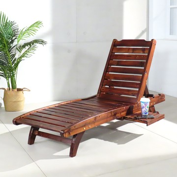 野居實木三段式戶外休閒躺椅 戶外躺椅【FFD1】