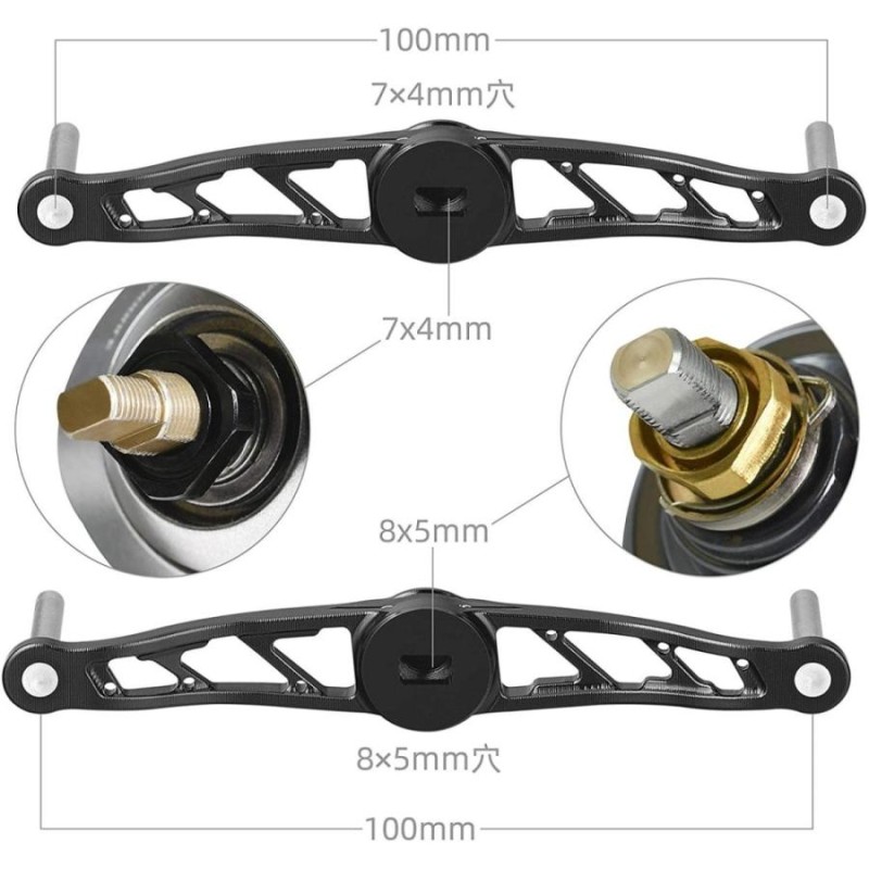 新商品✴︎オススメ✴︎4mm厚100mm✴︎アブ.ダイワ用ストレートハンドル 4mm厚100mmアブ.ダイワ用カスタムストレートハンドル （DRESS