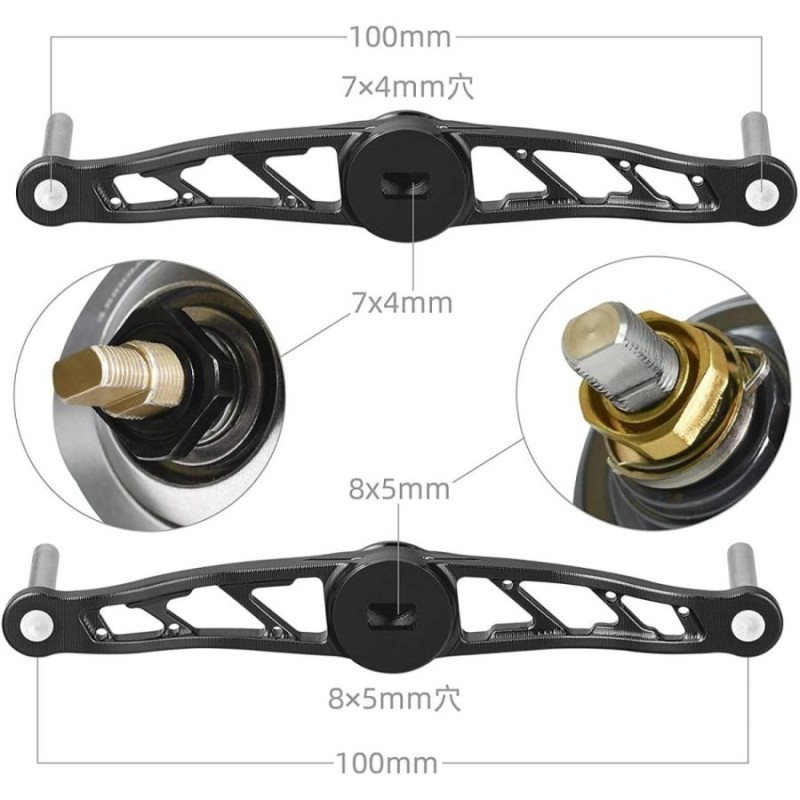 ベイトリール ダブルハンドル 100mm 7×4mm穴対応 シマノ 8x5mm穴対応 ダイワ アブガルシア カスタム パーツ TPEノブ付き ゴメクサス  Gomexus | LINEブランドカタログ