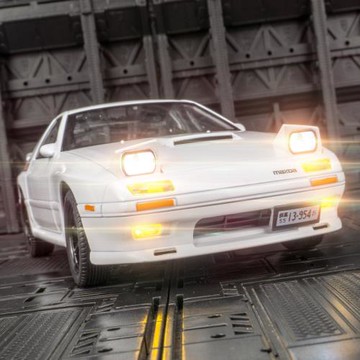 金麗方1901-340仿真RX-7合金汽車模型擺件聲光回力玩具跑車可跳燈