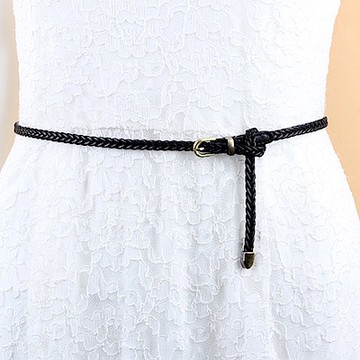 狐狸姬  亞緻銅編織細腰帶腰鍊皮帶(單腰帶)