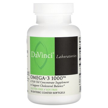 DaVinci Laboratories, Omega-3 1000，90 粒腸溶包衣軟膠囊