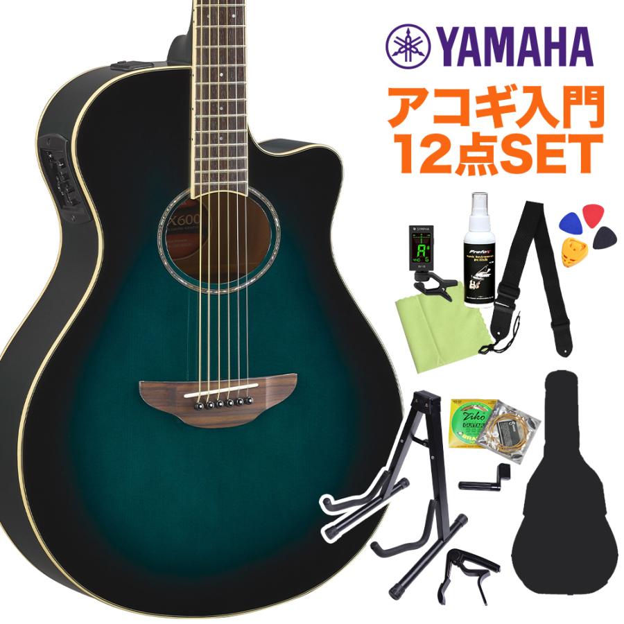 [期間限定♪シールドプレゼント] YAMAHA ヤマハ APX600 OBB アコースティックギター初心者12点セット 〔WEBSHOP限定〕