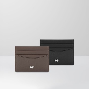 【免費升級送禮包裝】羅根-A 6卡卡夾-黑色/培土棕/BF569-151