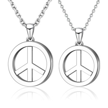 純銀項鍊．對鍊．和平誓約｜客製刻字．單個價格