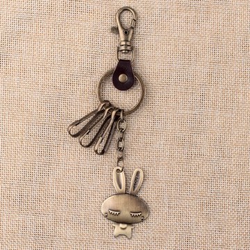 可愛兔子流氓兔兩用鑰匙扣送同學生日禮物合金吊墜鑰匙扣