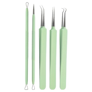 黑頭粉刺護理5件組 綠色 多功能美容工具套裝  1組