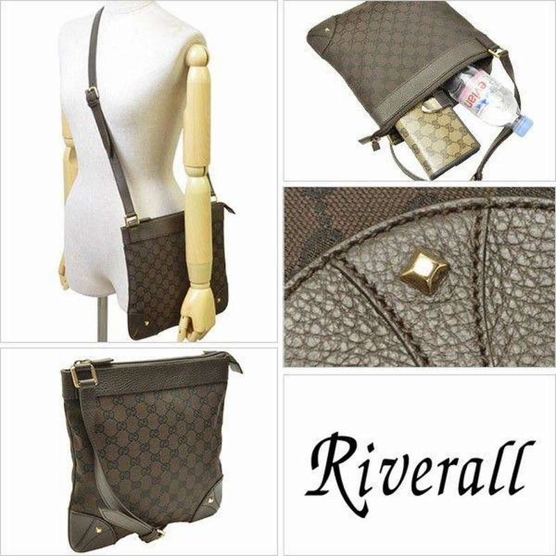 GUCCI グレーショルダーバッグ GUCCI グッチ GGクリスタル ショルダーバッグ PVC レザー