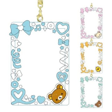 小禮堂 San-X 拉拉熊 透明滴膠拍立得小卡套 M (彩帶 偶像應援) 拉拉熊 小白熊 蜜茶熊