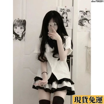台灣限時熱賣 夏套裝蝴蝶結短袖寬鬆蛋糕日係學生可愛半身裙襯衫套裝女日系女裝 韓國女裝 小香風女裝 設計感女裝 甜美裝 遮