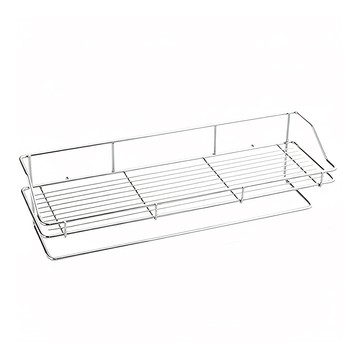 不鏽鋼浴室置物架 附毛巾桿  10.5 x 8.8 x 40cm  銀色  1個