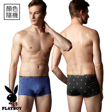 【PLAYBOY】親膚錦帶兔頭平口褲-顏色隨機