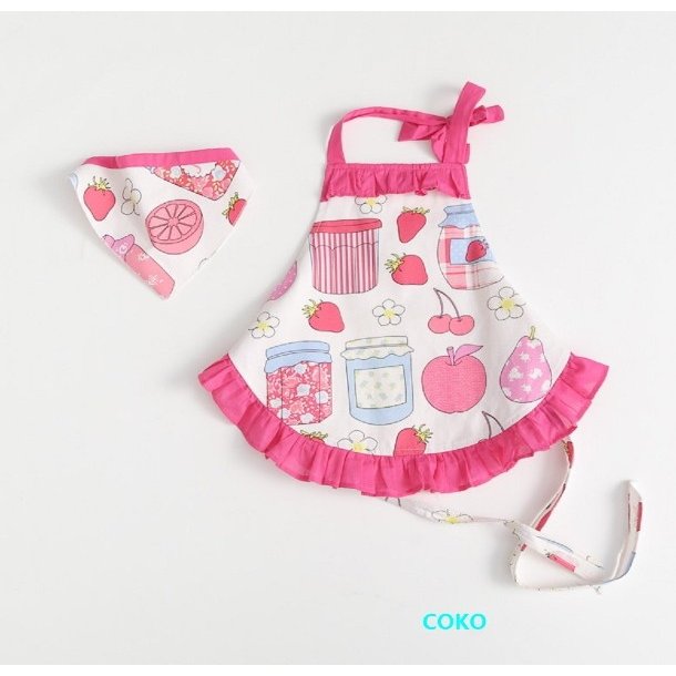 女の子用 キッズエプロン 三角巾 髪飾り付 保育園 幼稚園 小学生の餅つき 料理に最適 通販 Lineポイント最大0 5 Get Lineショッピング