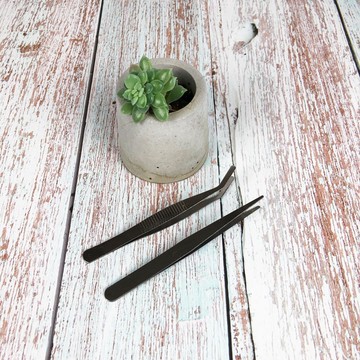 beagle (直頭+彎頭) 多肉植物工具 園藝工具-不銹鋼直頭:20cm/彎頭鑷子:17cm