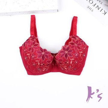 【K’s 凱恩絲】有氧蠶絲透氣綻放花花大紅內衣(B97款)