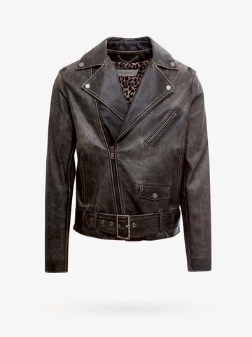Vintage effect leather biker jacket - GOLDEN GOOSE DELUXE BRAND - gender_Man