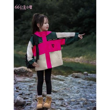 66公主女童沖鋒衣春裝兒童外套2025新款女孩上衣三合一可拆卸洋氣