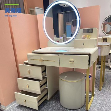 開心虎智能化妝桌臥室梳妝臺現代簡約高檔收納伸縮新款小戶型廠家myg7181