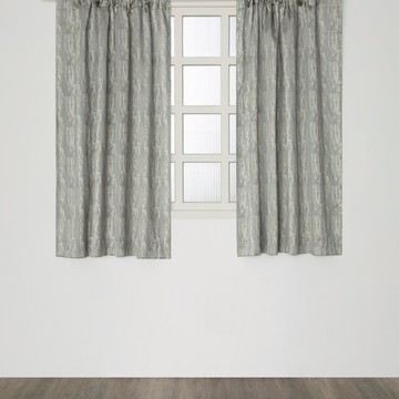 HOLA 和樂家居 查莉 緹花半腰窗簾 600g  270 x 165 x 1cm  雲紋綠白