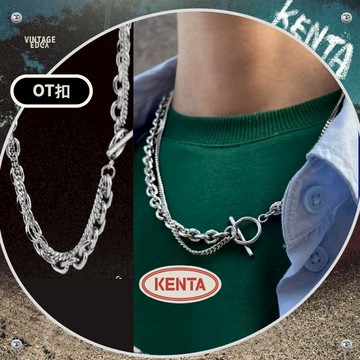 復古雙層OT釦項鍊 不鏽鋼項鍊 街頭潮流配件 中性飾品 項鍊男 健太選物⋆˖°