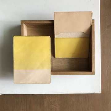 信用卡夾_超薄極簡版_日出_原皮與暖黃_Card holder
