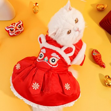 (熱銷款)寵物新年狗唐裝貓棉衣過年裝喜慶秋冬季保暖狗狗衣服貓咪服飾用品