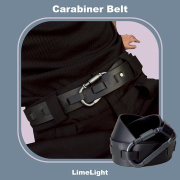 ☆LimeLight☆ 登山釦 安全釦 造型 科技 皮革材質 皮帶女 皮帶男生 腰帶 皮帶 Y2K皮帶 BEL-021