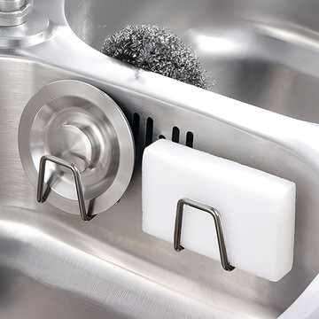 不鏽鋼菜瓜布架 菜瓜布收納/海綿架/菜瓜布瀝水/海綿瀝水架/海綿掛架 304不鏽鋼  不鏽鋼原色  2個