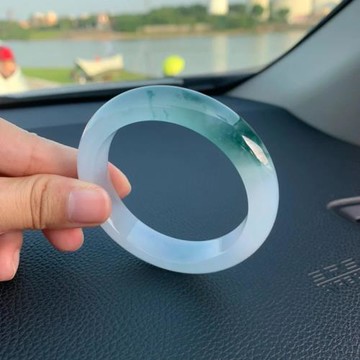 天然緬甸翡翠手鐲陽綠飄花紫羅蘭冰種糯種老坑珠寶翡翠玉手鐲女款