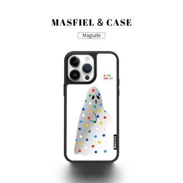 MASFEIL × 波點幽靈聯名適用蘋果15Promax手機殼高級感iPhone14Pro保護套13全包防摔女新款12鏡面磁吸帶支架