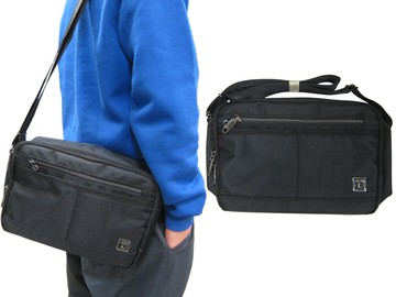 ~雪黛屋~LECAF 斜側包中容量二層主袋+外袋共五層8寸平板防水尼龍布LW3794