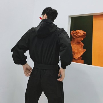 FINDSENSE品牌 韓國 暗黑國 潮流 連體套裝 時尚